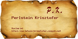Perlstein Krisztofer névjegykártya